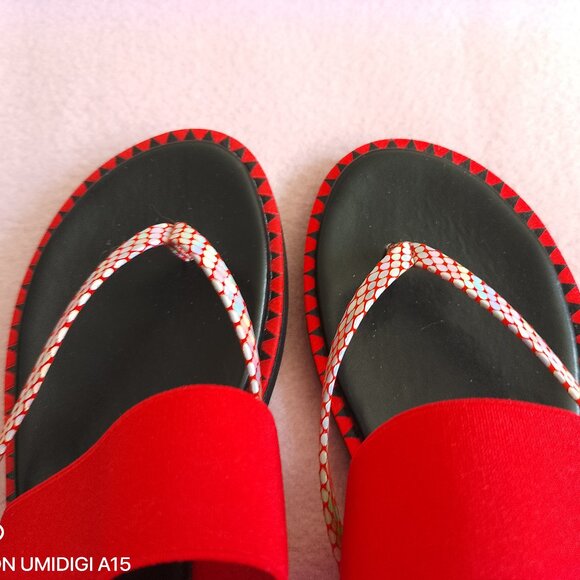 Ron White Rapisardi Sandals, Black and Red, Made in Italy, Size 38 - Picture 6 of 8